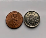 1984 Spain España 10 Pesetas coin pendant necklace jewelry Escudo Español Spanish crown Madrid Barcelona Sevilla Valencia Granada Zaragoza Toledo Cadiz Córdoba Castile Leon Aragon Navarre Andalusia Catalan Bilbao Coruña Salamanca n001634