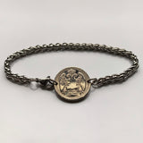 1912! Serbia Srbija 10 Para coin stainless steel wheat braided chain bracelet Serbian double headed eagle Belgrade Srbija Kosovo Yugoslavia Novi Sad Vojvodina Kragujevac Subotica Niš city Zrenjanin Nišava Nemanjić dynasty Serbs b000125