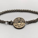 1912! Serbia Srbija 10 Para moneda pulsera de cadena trenzada de trigo de acero inoxidable Águila bicéfala serbia Belgrado Srbija Kosovo Yugoslavia Novi Sad Vojvodina Kragujevac Subotica Niš ciudad Zrenjanin Nišava Nemanjić dinastía Serbios b000125