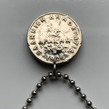 1926 Greece Hellas 1 Drachme coin pendant Hellenic Greek goddess Athena Pallas owl Athens Acropolis Thessaloniki Patras Piraeus Heraklion Larissa Volos Attica Crete Trikala Chalcis Sparta Serres Corfu Ioannina Santorini Rhodes Mykonos Macedonia n000623