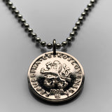 1924 Czechoslovakia 20 Haleru coin pendant Czech lion Slovak shield Prague Bratislava Bohemia Moravia Charles Bridge Karlstejn Brno Czech Silesia Kutna Hora Ostrava Plzen Karlovy Vary n000201