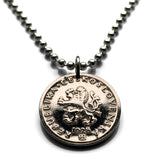 1924 Czechoslovakia 20 Haleru coin pendant Czech lion Slovak shield Prague Bratislava Bohemia Moravia Charles Bridge Karlstejn Brno Czech Silesia Kutna Hora Ostrava Plzen Karlovy Vary n000201