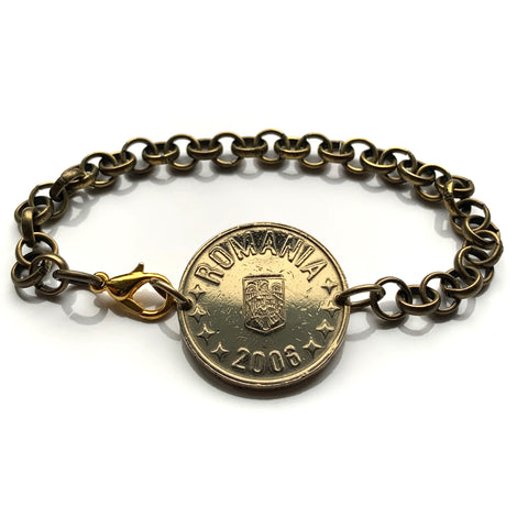 2006 Rumania 50 Bani pulsera de monedas águila real Bucarest Cluj-Napoca Iasi Moldavia Valaquia Constanța Timisoara Brasov Craiova Galati Oradea Constanta Ploiesti Braila Sibiu Transilvania Vlad Drácula Empalador Vlachs Poenari Miguel el Valiente b000140