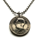 1948 El Salvador 5 Centavos coin pendant necklace jewelry Francisco Morazan Santa Ana Soyapango San Miguel Santa Tecla Mejicanos Apopa Ahuachapán Ilopango Colón Tonacatepeque Opico Zacatecoluca n001464