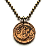 1981 Australia 1 Cent coin pendant necklace jewelry Feather-tailed Glider flying pygmy mouse Gliding Possum phalanger Sydney Queensland Victoria Canberra Brisbane Perth Gold Coast New South Wales Southern Cross n000077