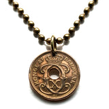 1939 Denmark Danmark Ore coin pendant Danish royal crown initial C X rigsvåben Copenhagen Aarhus Odense Aalborg Esbjerg Danes Randers Kolding Horsens Funen Jutland Viking Scandinavia Nordic Roskilde Syddanmark Aabenraa Hillerød Zealand Vendsyssel n001311