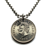 1986 El Salvador 5 Centavos coin pendant necklace Francisco Morazan Santa Ana Soyapango San Miguel Santa Tecla Mejicanos Apopa Ahuachapán Ilopango Colón Tonacatepeque Opico Zacatecoluca La Libertad Maya Tazumal Sonsonate Usulután Joya de Cerén n001694