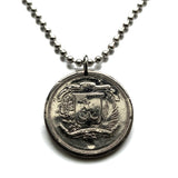 1981 Dominican Republic 25 Centavos coin pendant necklace jewelry escudo Dominicano Santo Domingo Santiago Punta Cana Cibao La Vega Puerto Plata San Cristóbal La Romana Boca Chica Ciudad Colonial San Pedro Macorís n000125