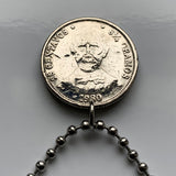 1981 Dominican Republic 25 Centavos coin pendant necklace jewelry escudo Dominicano Santo Domingo Santiago Punta Cana Cibao La Vega Puerto Plata San Cristóbal La Romana Boca Chica Ciudad Colonial San Pedro Macorís n000125