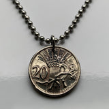 1921 Czechoslovakia 20 Haleru coin pendant Czech lion Slovak shield Prague Bratislava Bohemia Moravia Charles Bridge Karlstejn Brno Czech Silesia Kutna Hora Ostrava Plzen Karlovy Vary n000201