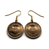 Japan Nippon Nihon 10 Yen coin earrings Phoenix Hall Amida Byodoin Buddhist temple Uji Kyoto Amitābha buddha Tendai-shū sect Jōdo-shū sect Pure Land Buddhism Mahāyāna Buddhist monk Hōnen Kamakura Tokyo Nara Keihanshin Osaka Kobe Kansai Kinki e000111