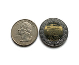 Mexico 5 Pesos coin pendant Mexican eagle aguila Mexicana Ecatepec Juárez Culiacán Jalisco Cuernavaca Oaxaca Tijuana Veracruz Toluca Chiapas Pachuca Guadalajara Morelia Hidalgo Yucatán Monterrey Puebla Cancún León Aztecas Acapulco Durango Zócalo n000397