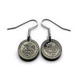 Mexico 20 Centavo coin earrings águila real Mexicana Mexican golden eagle Ecatepec Juárez Culiacán Jalisco Cuernavaca Oaxaca Tijuana Veracruz Toluca Chiapas Pachuca Guadalajara Morelia Hidalgo Yucatán Monterrey Puebla Cancún Azteca Acapulco Zócalo e000573