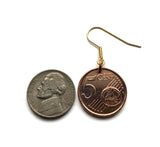 Cyprus Kýpros Kıbrıs 5 Euro Cent coin earrings Cypriot Mouflon wild sheep Nicosia Limassol Strovolos Larnaca Lakatamia Agios Athanasios Famagusta Paphos Kyrenia Paralimni Kato Polemidhia e000661