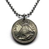 1994 Barbados 25 Cents coin pendant Barbadian Bajan jewelry Morgan Lewis Windmill trident drietand dolphin fish pelican beach Bridgetown caribbean Creole Caribbees West Indies Crop Over festival Errol Barrow Grand Kadooment Day Bimshire n001075