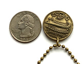 1931 Lebanon Liban 5 Piastres coin pendant  necklace jewelry Lebanese cedar tree Trireme warship Beirut Tripoli Jounieh Zahlé Sidon Aley Byblos Beqaa Valley The Levant Cedars of God Nabatieh Middle East Arab n003201