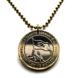 2016 Turkey Türkiye 1 Lira coin pendant Turkish flag coup attempt In memory of 15th July martyrs & veterans Istanbul Ankara Marmaris Mardin n003891