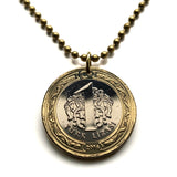 2016 Turkey Türkiye 1 Lira coin pendant Turkish flag coup attempt In memory of 15th July martyrs & veterans Istanbul Ankara Marmaris Mardin n003891