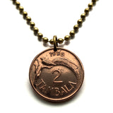 1995 Malawi Nyasaland Rhodesia 2 Tambala Münze Anhänger Halskette Schmuck Malawi African Long-tailed Paradise Whydah Vogelsperling Lilongwe Blantyre Mzuzu Zomba Nyasaland Bantu Mount Mulanje n002902