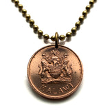 1995 Malawi Nyasaland Rhodesia 2 Tambala Münze Anhänger Halskette Schmuck Malawi African Long-tailed Paradise Whydah Vogelsperling Lilongwe Blantyre Mzuzu Zomba Nyasaland Bantu Mount Mulanje n002902