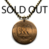 1854 France 5 Cents coin pendant French eagle Paris Lyon Marseille Lille Toulouse Bordeaux Nantes Strasbourg Montpellier Rennes Reims Avignon Le Havre Saint-Étienne Versailles Carcassonne Nice Brest Mont-Saint-Michel Tours Côte d'Azur Val de Loire n000869