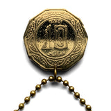 1981 Algeria Al-Jazāʾir 10 Dinars coin pendant Dziria Derja ad-Dārija al-Jazairia Maghrebi Arabic script Central Bank Algiers Oran Constantine Sétif Barbary Coast Annaba Djelfa Biskra Batna Berber Ghardaïa M'zab Ghardaïa Bel Abbès Tipaza Sahara n003741