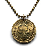 1989 Denmark Danmark 10 Kroner coin pendant Danish blue lions Copenhagen Danes Aarhus Odense Aalborg Scandinavian Nordic Esbjerg Randers Kolding Zealand Funen Faroese Vendsyssel-Thy Jutland Vikings Norsemen Hillerød Roskilde Syddanmark Aabenraa n001708