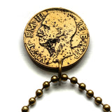 1940 Italy 10 Centesimi coin pendant World War 2 era Savoy shield Rome Florence Milan Venice Napoli Verona Torino Assisi Capri Siena Ferrara Ancona Palermo Cagliari Perugia Bergamo Parma Ragusa Salerno Pisa Matera Sorrento Trento Capri Bari n000547