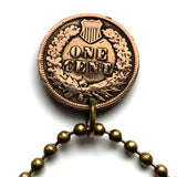 1905 USA Indian Head Penny Cent coin pendant Native American Indian First Nation Chief Tribal feathered headdress War bonnet Great Plains American Civil War Navajo Cherokee Choctaw Chippewa Sioux Apache Blackfeet Creek Iroquois Lumbee Chickasaw n000807b