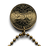 1996 Lebanon Liban 250 Livres coin pendant Lebanese cedar tree Beirut Tripoli Jounieh Zahlé Sidon Aley Tyre Byblos Beqaa Valley Levantine Arabic Baalbek Batroun Nabatieh Zgharta Bint Jbeil Bsharri Baakleen Raouché Levant Cedars of God Middle East n000507