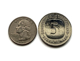 1975 Germany Deutschland 5 Deutsche Mark coin pendant German eagle Berlin Munich Bavaria Hamburg emblem coat of arms n001587