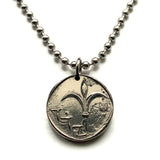 2015 Israel 1 Sheqel coin pendant necklace jewelry Yehud Lily flower Jerusalem Jewish menorah Tel Aviv Samaria Torah Haifa Rishon LeZion Petah Tikva Talmud Zion persian coinage n002435