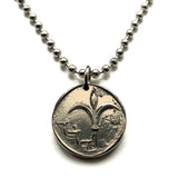 2015 Israel 1 Sheqel coin pendant necklace jewelry Yehud Lily flower Jerusalem Jewish menorah Tel Aviv Samaria Torah Haifa Rishon LeZion Petah Tikva Talmud Zion persian coinage n002435