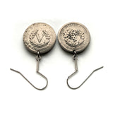 United States 5 Cents coin earrings jewelry Lady Liberty Head Nickel V America Statue of Liberty New Hampshire Massachusetts Rhode Island Connecticut New York New Jersey Pennsylvania Delaware Maryland Virginia North South Carolina Georgia Florida e000600