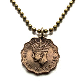 1949 British Cyprus 1/2 Piastre coin pendant Cypriot jewelry Nicosia Limassol Strovolos Larnaca Lakatamia Agios Athanasios Famagusta Paphos Kyrenia Paralimni Kato Polemidhia Aglandjia Varosha Kourion Karavas Akamas Kormakitis Lefkoşa Lemesos n002315