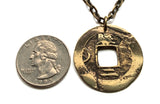 1695-1742 Korea 2 Mun cash coin pendant necklace Korean jewelry Seoul Busan Incheon Daegu Daejeon Sang Pyong Hun mint treasury Tong Bo Hangul Hanja Joseon Kingdom Baekje Goguryeo Silla asian n002133_activeA