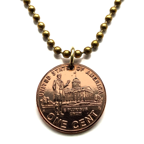 2009 United States of America 1 Penny coin president Abraham Lincoln capitol Honest Abe American Civil War Union the North Gettysburg Address Emancipation Proclamation Kentucky Indiana Elizabethtown Washington New York California Mount Rushmore n003833