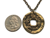 1695-1742 Korea 2 Mun cash coin pendant necklace Korean jewelry Seoul Busan Incheon Daegu Daejeon Sang Pyong Hun mint treasury Tong Bo Hangul Hanja Joseon Kingdom Baekje Goguryeo Silla asian n002133_activeC