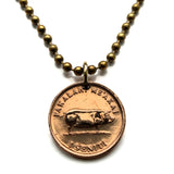 1975 Tonga Seniti coin pendant sow pig boar hog corn cob World Food Day Friendly Islands Nukuʻalofa Tongatapu Neiafu Kolofoʻou Polynesia South Pacific Niuatoputapu Haʻapai Vavaʻu Tuʻi lupulu tauʻolunga Kailao Lapita Kolomotuʻa Austronesia Oceania n001745