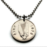 1978 Irlanda Éire 5 Pence moneda colgante collar joyería toro arpa gaélica irlandesa Cláirseach Dublin Cork Limerick Galway Waterford Guinness Día de San Patricio Hibernia Connacht Leinster Derry Drogheda n000508