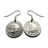 Hungary Magyar 50 Filler Hungarian coin earrings jewelry Elisabeth Bridge Erzsébet híd Budapest River Danube March 15 Döbrentei Square Gellért Hill Debrecen Szeged Székelys Rácz Rudas Baths Castle Hill Rózsadomb Óbuda Buda Pest Carpathian Palóc e000603