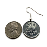 Hungary Magyar 50 Filler Hungarian coin earrings jewelry Elisabeth Bridge Erzsébet híd Budapest River Danube March 15 Döbrentei Square Gellért Hill Debrecen Szeged Székelys Rácz Rudas Baths Castle Hill Rózsadomb Óbuda Buda Pest Carpathian Palóc e000603