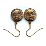 1962 Panama 1 Centavo coin earrings Urraca warrior San Miguelito Las Cumbres La Chorrera Tocumen Pacora Arraiján David Vista Alegre Santiago de Veraguas Colón Santiago Chilibre Núñez de Balboa e000602