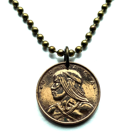 1962 Panama 1 Centavo Panamanian coin pendant necklace jewelry Urraca warrior Casco Viejo San Miguelito Las Cumbres La Chorrera Tocumen Pacora Arraiján David Vista Alegre Vasco Núñez de Balboa n000185