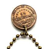 1962 Panama 1 Centavo Panamanian coin pendant necklace jewelry Urraca warrior Casco Viejo San Miguelito Las Cumbres La Chorrera Tocumen Pacora Arraiján David Vista Alegre Vasco Núñez de Balboa n000185