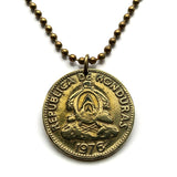 1976 Honduras 10 Ct coin pendant pirámide Lempira Lenca masonic eye Catracho Tegucigalpa Choluteca Yoro Olancho El Paraíso Atlántida Copán Honduran La Ceiba San Pedro Sula Choloma El Progreso Comayagua Cortés Francisco Morazán Juticalpa Yuscarán n001993