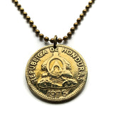 1976 Honduras 10 Ct coin pendant pirámide Lempira Lenca masonic eye Catracho Tegucigalpa Choluteca Yoro Olancho El Paraíso Atlántida Copán Honduran La Ceiba San Pedro Sula Choloma El Progreso Comayagua Cortés Francisco Morazán Juticalpa Yuscarán n001993