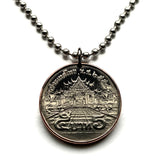 2011 Thailand Siam 5 Baht coin pendant necklace jewelry The Marble Buddhist temple Wat Benchamabophit Dusitvanaram Dusit Bangkok Ambara Villa Wat Arun Magha Puja festival Visakha Puja Nakhon Pathom Theravada n002870