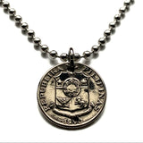 Philippines 10 Sentimos coin pendant necklace Eskudo Pilipinas Manila Pinoy Quezon Davao Caloocan Cebu Zamboanga Taguig Bohol Iloilo Negros Oriental Siquijor Luzon Mindanao Visayan Island n001133