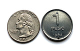 1984 Argentina 1 Peso coin pendant Palacio del Congreso Parliament Buenos Aires Balvanera Monserrat Corrientes Once Septiembre Miserere Abasto San Nicolás Plaza de Mayo San Telmo Puerto Madero Retiro Barracas Calle Defensa Mar del Plata Quilmes n003798